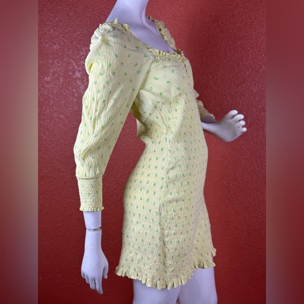 Faithfull the Brand Yellow Long Sleeve Sundress. D49 - Picture 9 of 15